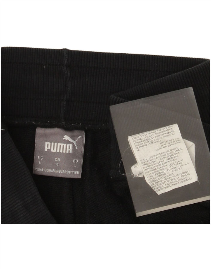 Puma Mens Graphic Tracksuit Trousers Joggers Large Black Colourblock