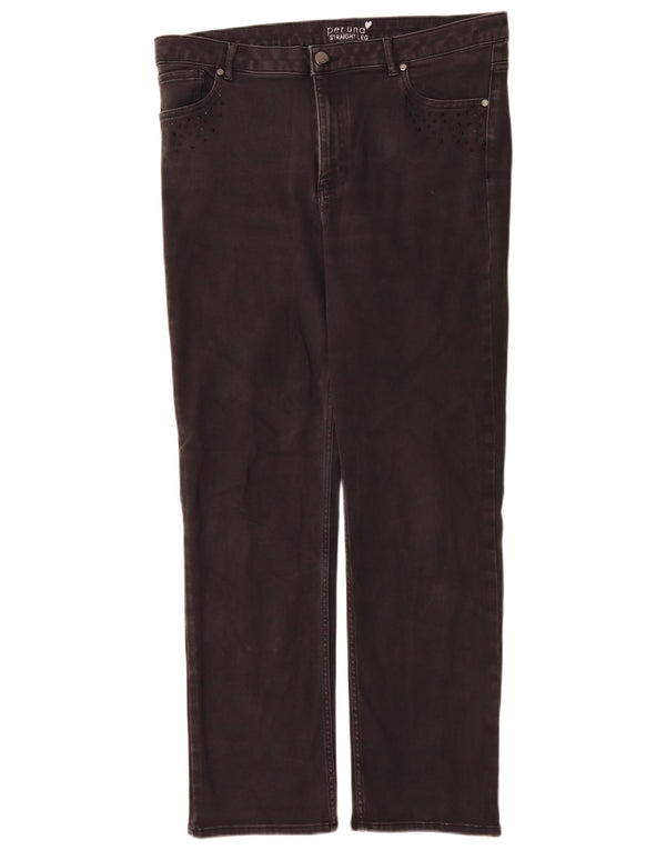 Marks & Spencer Womens Per Una Straight Jeans UK 16 Large W34 L30 Black