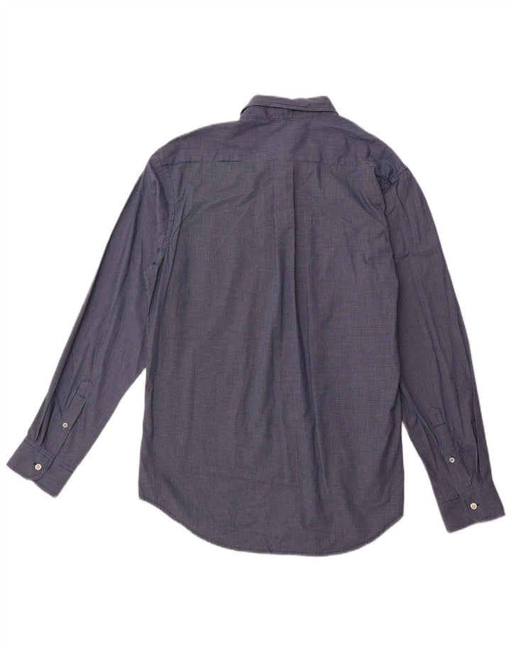 IZOD Mens Shirt Medium Navy Blue Gingham