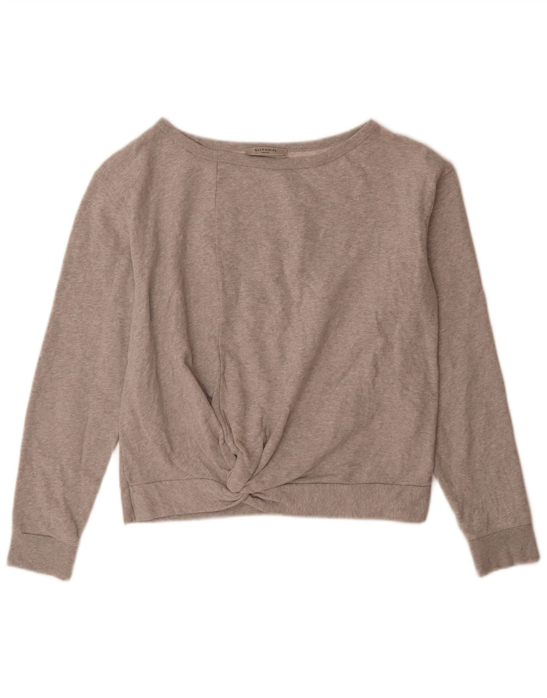 All Saints Womens Oversized Sweatshirt Jumper UK 10 Small Grey Cotton