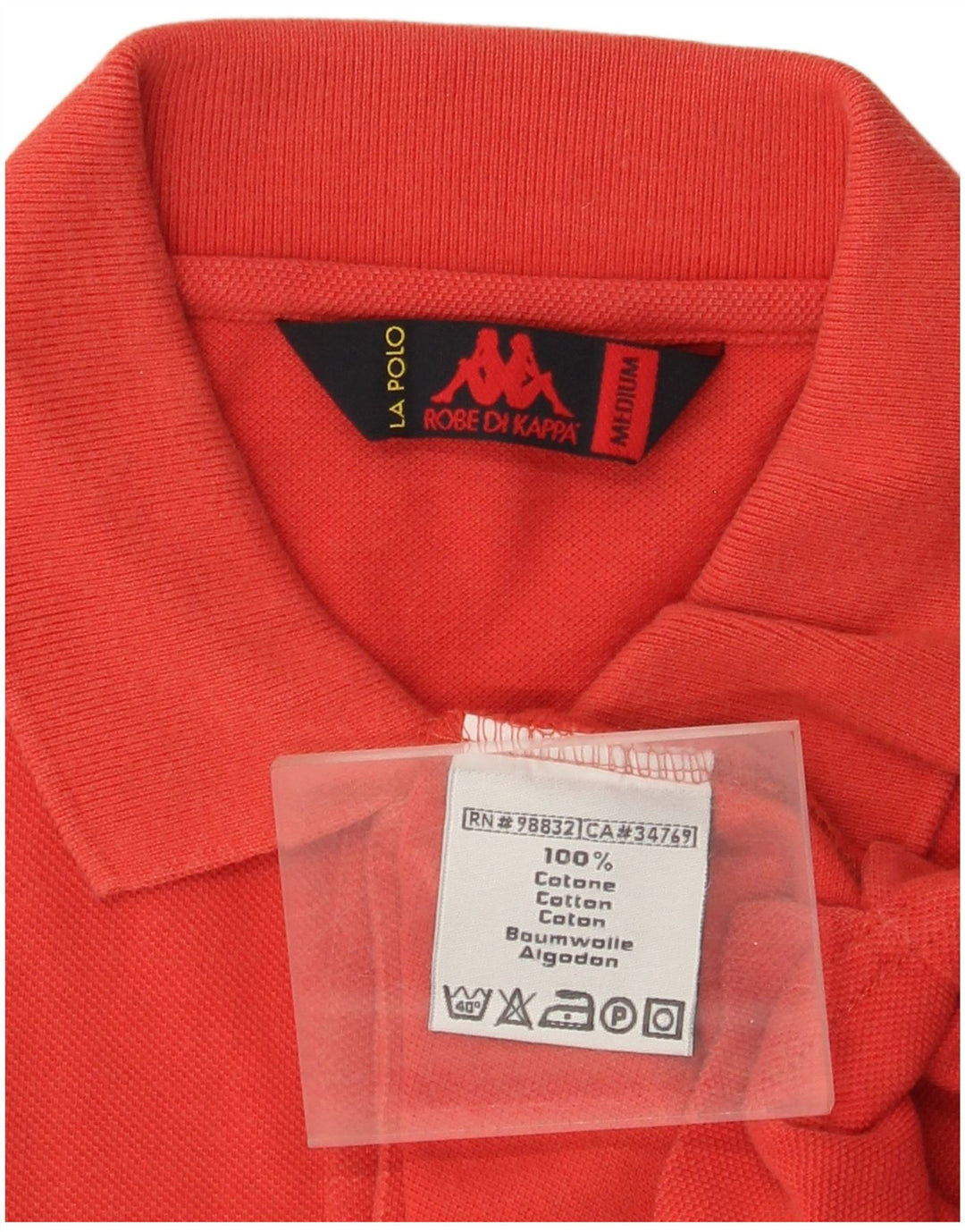 Kappa Mens Polo Shirt Medium Orange Cotton