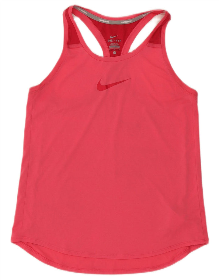 Nike Womens Dri Fit Graphic Vest Top UK 12 Medium Pink Polyester