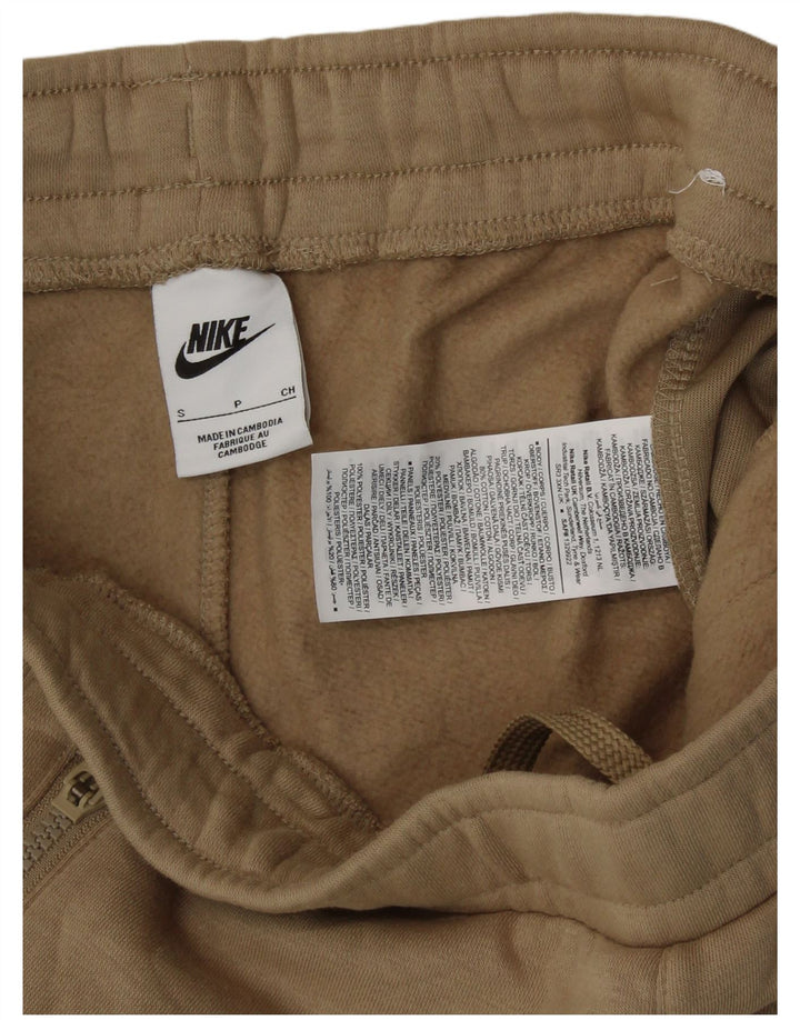 NIKE Mens Graphic Tracksuit Trousers Joggers Small  Beige Cotton