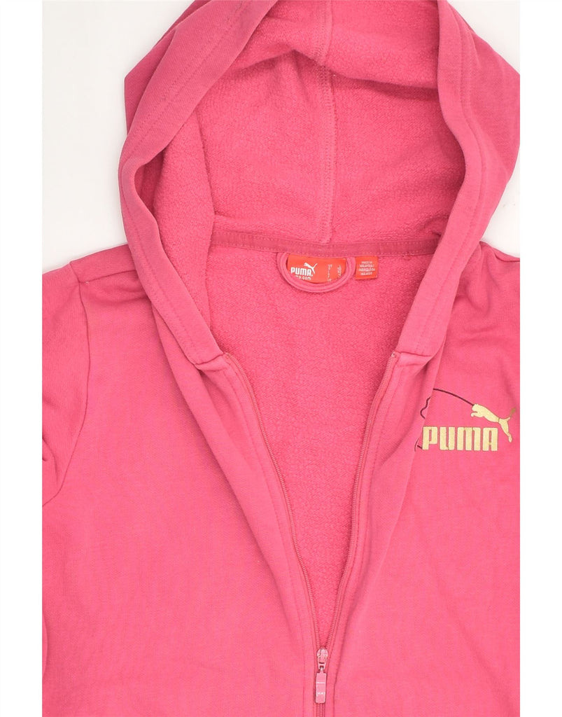 PUMA Womens Zip Hoodie Sweater Size 30/32 XS Pink Cotton | Vintage Puma | Thrift | Second-Hand Puma | Used Clothing | Messina Hembry 