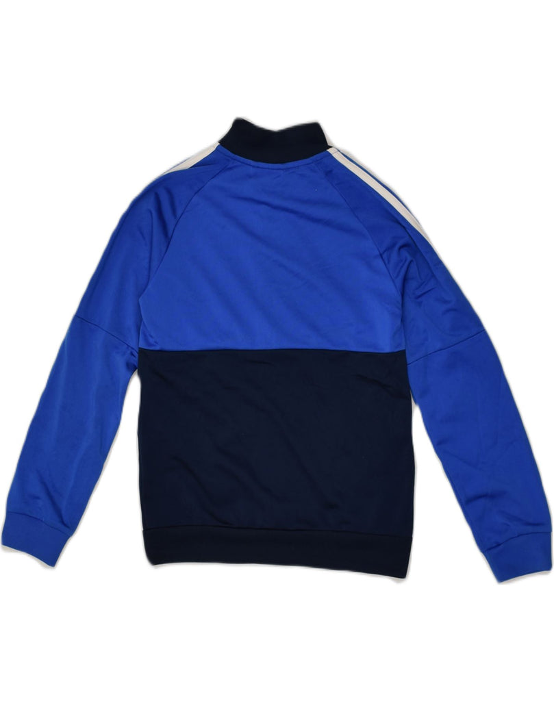 ADIDAS Boys Tracksuit Top Jacket 9-10 Years Blue Colourblock Polyester | Vintage Adidas | Thrift | Second-Hand Adidas | Used Clothing | Messina Hembry 