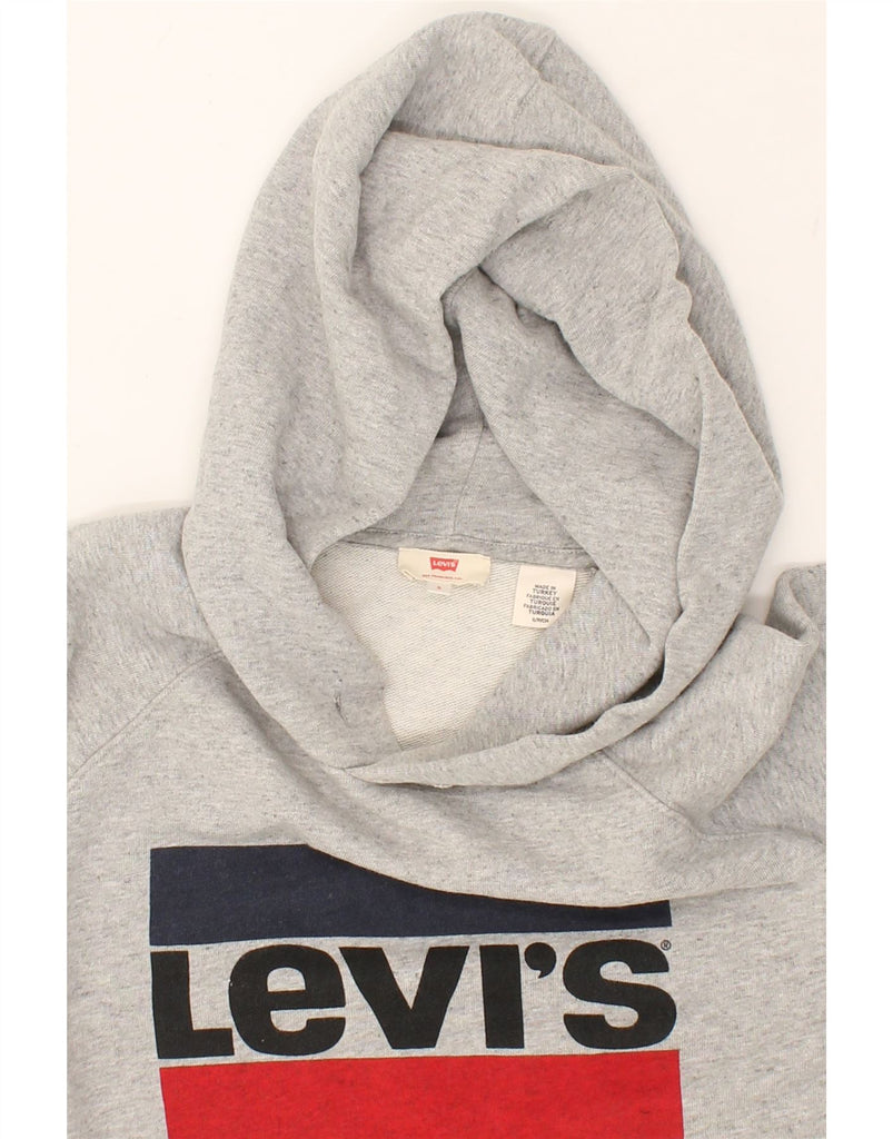 LEVI'S Mens Graphic Hoodie Jumper Small Grey Cotton | Vintage Levi's | Thrift | Second-Hand Levi's | Used Clothing | Messina Hembry 