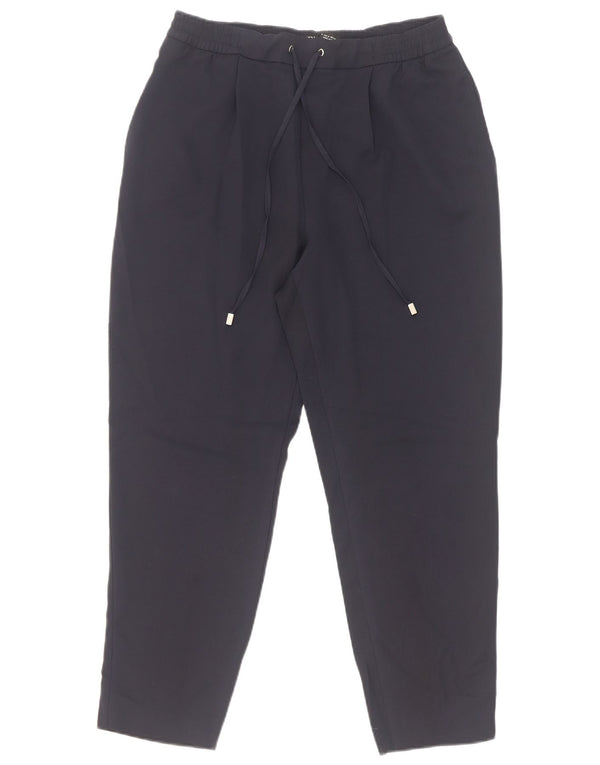 Zara Womens Tapered Casual Trousers Small W26 L26 Navy Blue