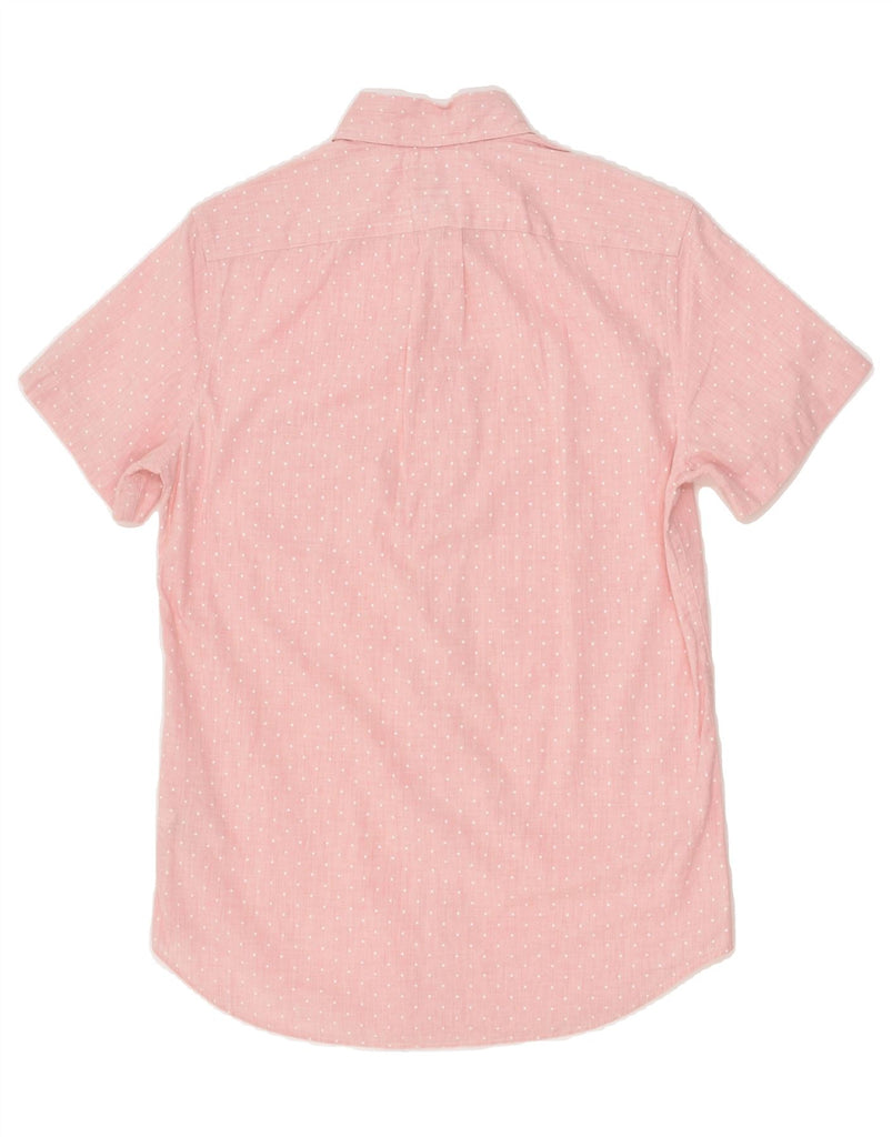 J. CREW Mens Classic Fit Short Sleeve Shirt XS Pink Polka Dot Cotton | Vintage J. Crew | Thrift | Second-Hand J. Crew | Used Clothing | Messina Hembry 