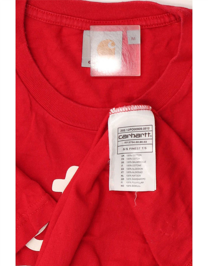 Carhartt Mens Graphic T-Shirt Top Medium Red Cotton