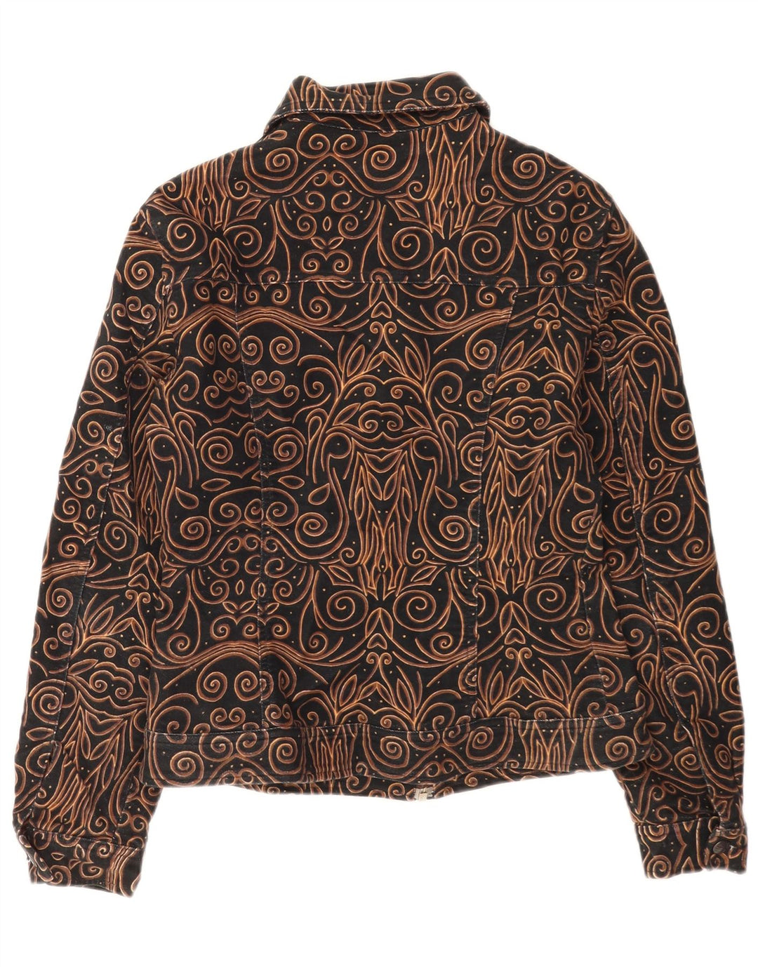 Vintage Womens Utility Jacket UK 14 Medium Black Paisley
