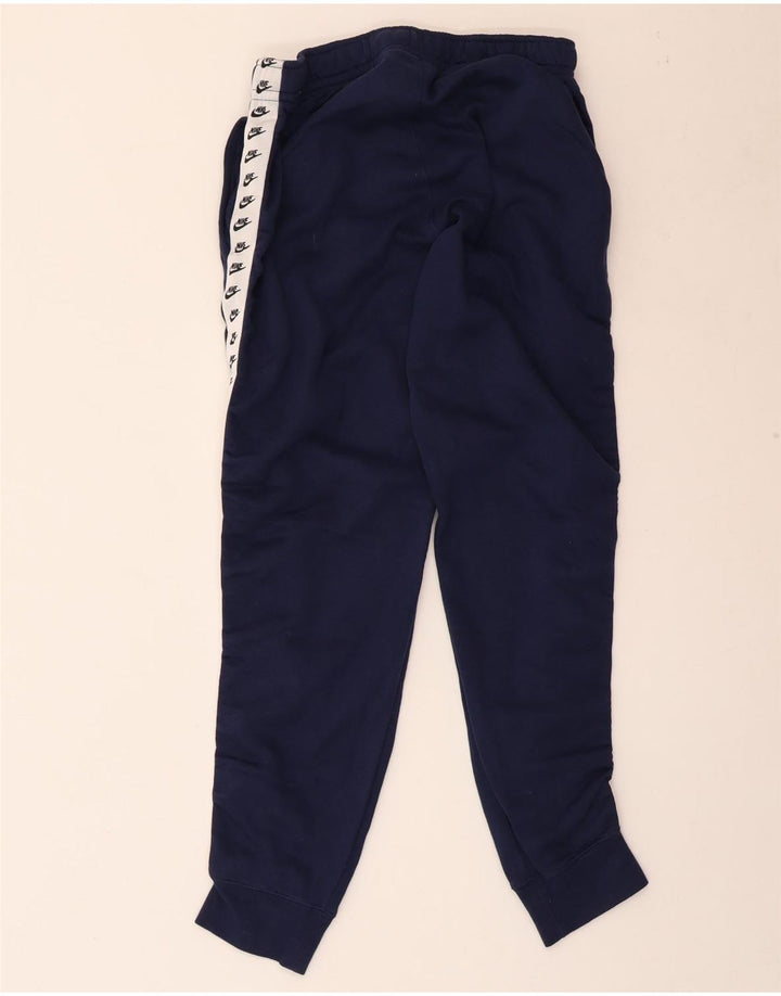 NIKE Mens Graphic Tracksuit Trousers Joggers Medium  Navy Blue Colourblock
