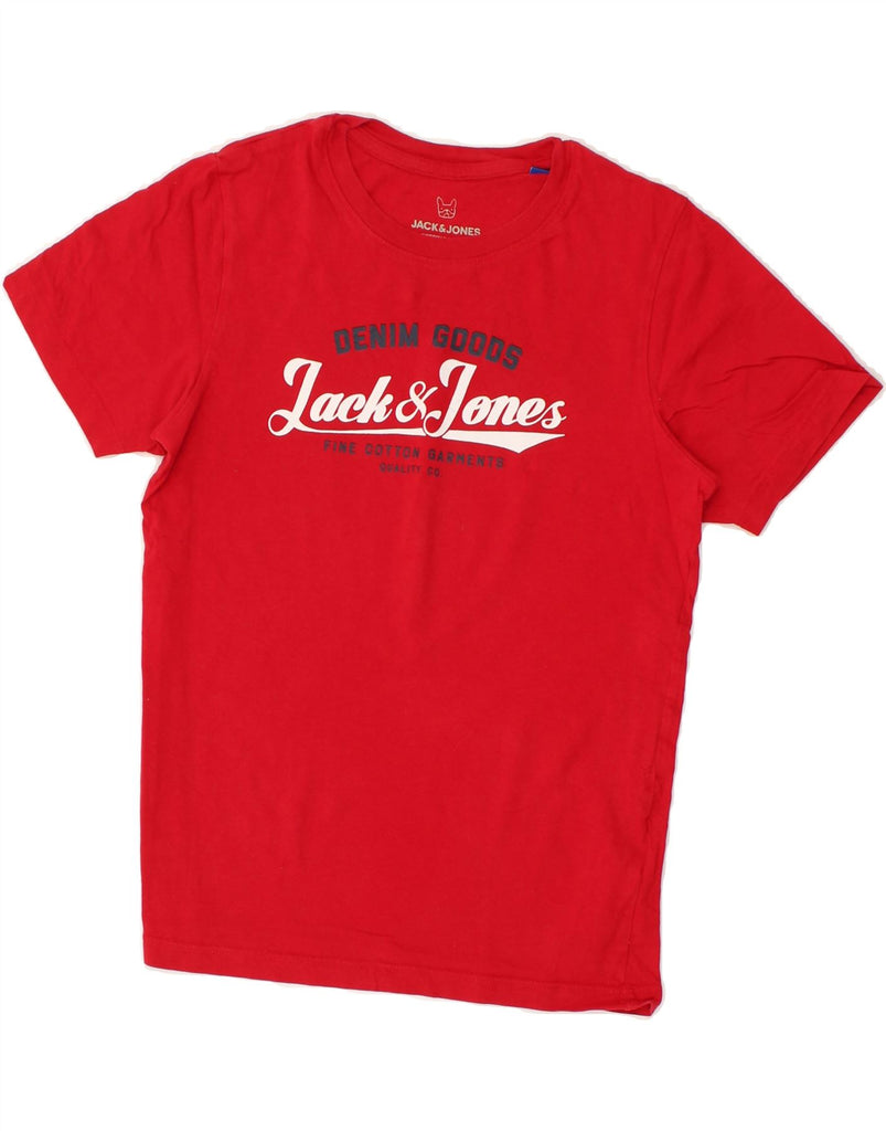 JACK & JONES Boys Graphic T-Shirt Top 11-12 Years Red Cotton | Vintage Jack & Jones | Thrift | Second-Hand Jack & Jones | Used Clothing | Messina Hembry 