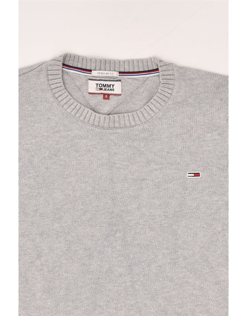 TOMMY HILFIGER Mens Regular Fit Crew Neck Jumper Sweater Small Grey Cotton | Vintage Tommy Hilfiger | Thrift | Second-Hand Tommy Hilfiger | Used Clothing | Messina Hembry 