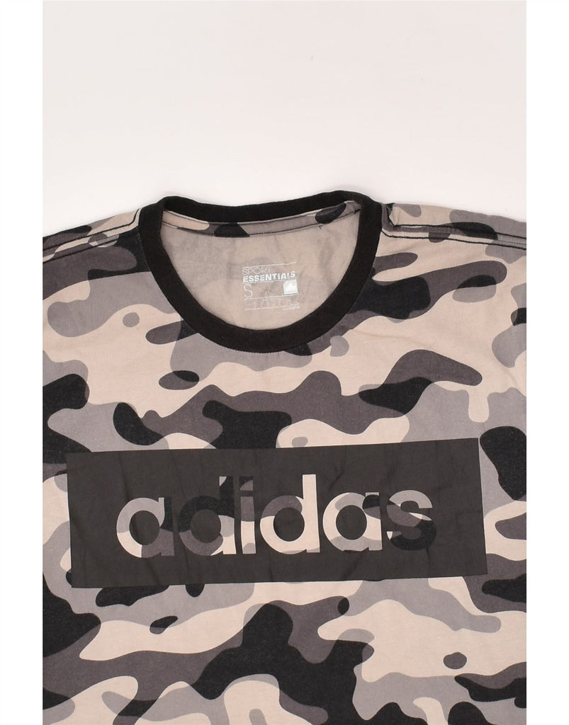 ADIDAS Mens Graphic T-Shirt Top Small Grey Camouflage Cotton | Vintage Adidas | Thrift | Second-Hand Adidas | Used Clothing | Messina Hembry 