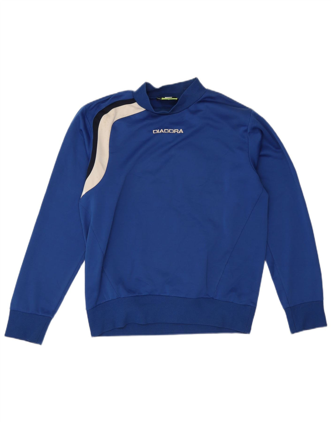 Diadora Mens Sweatshirt Jumper Small Blue Colourblock Polyester