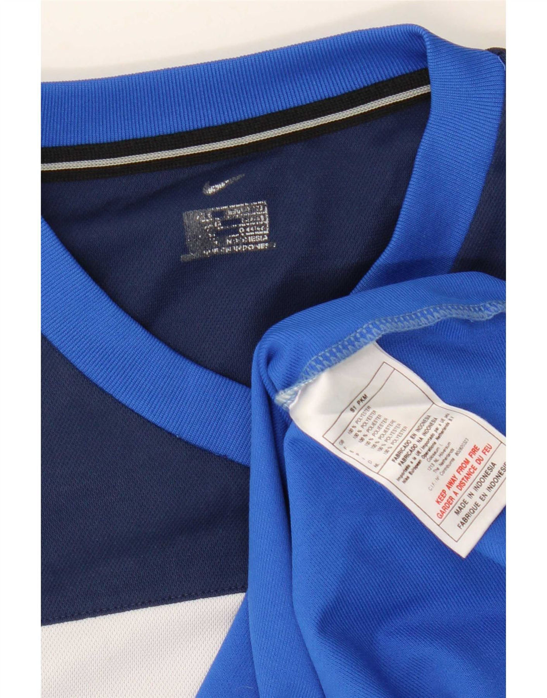 Nike Mens T-Shirt Top Small Blue Colourblock Polyester
