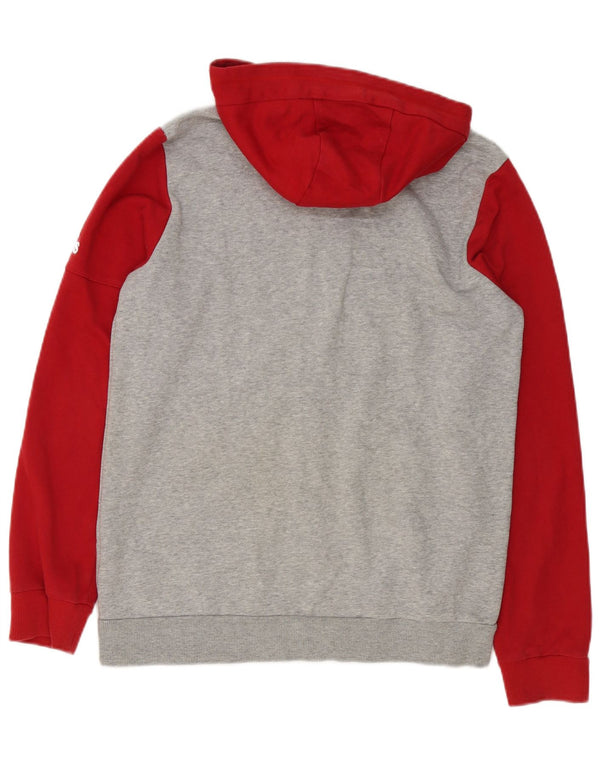 Adidas Boys Graphic Zip Hoodie Sweater 15-16 Years Grey Colourblock Sports