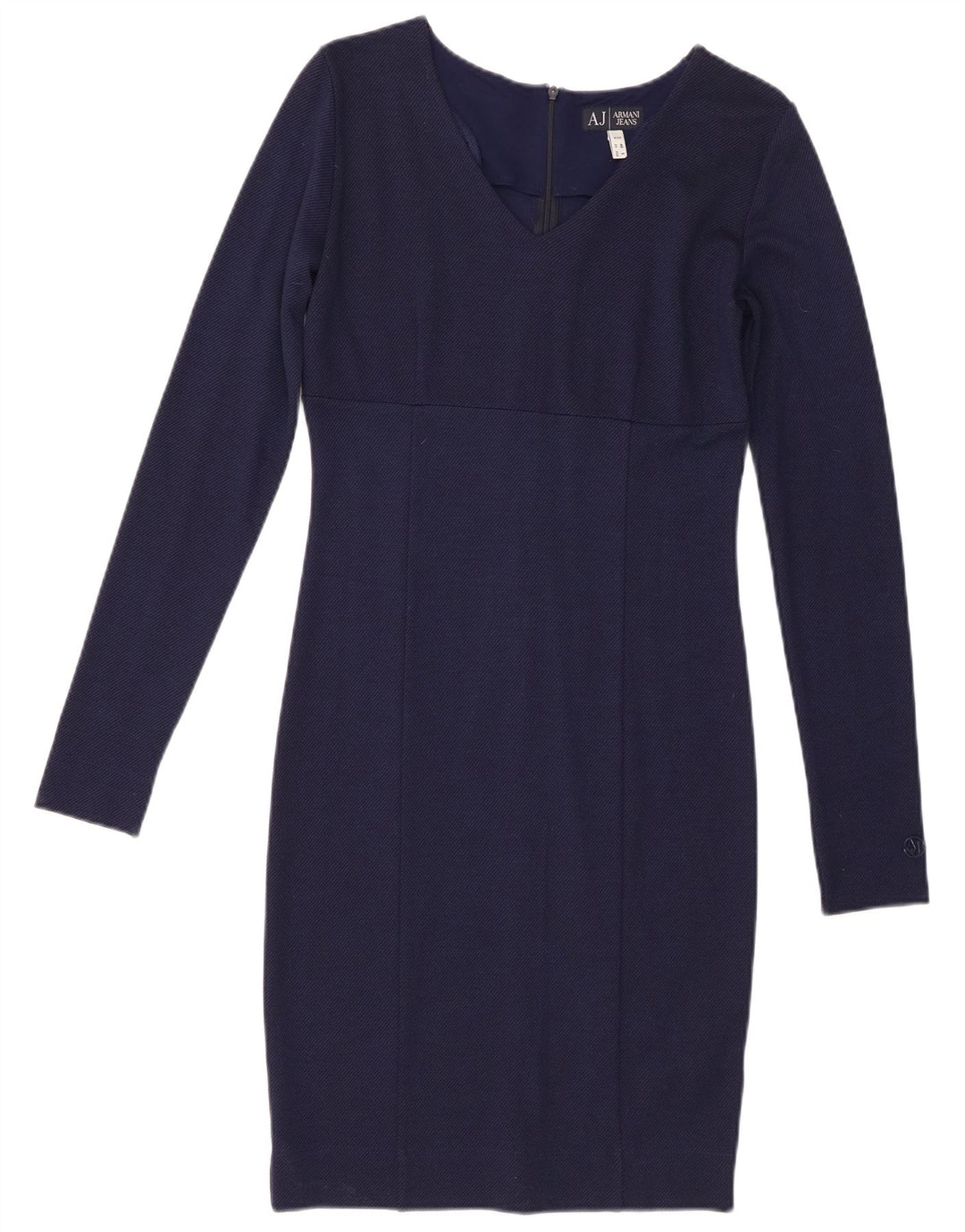 Armani Jeans Womens Long Sleeve Sheath Dress EU 40 Medium Navy Blue Viscose