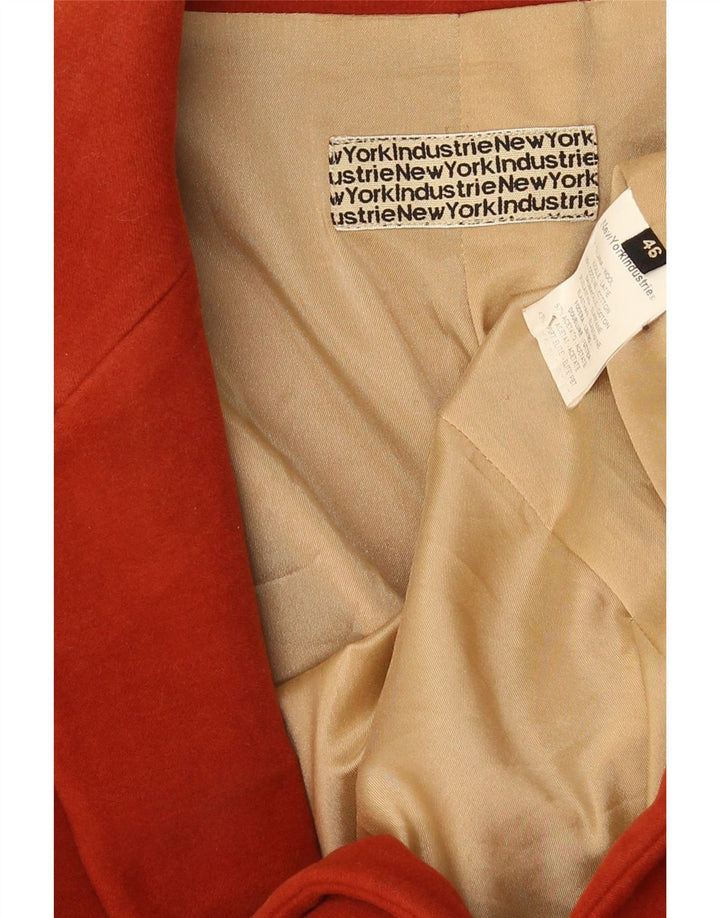 New York Industrie Womens Overcoat IT 46 Large Red Wool