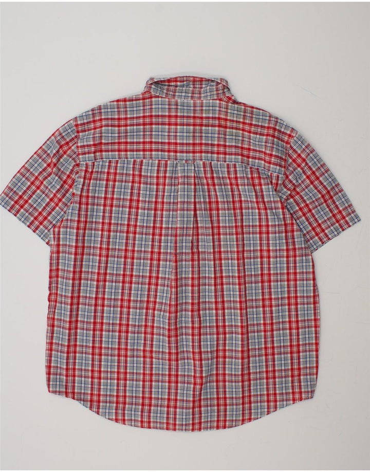 CHAPS Mens Big & Tall Short Sleeve Shirt 2XL Red Check Cotton Vintage Chaps and Second-Hand Chaps from Messina Hembry 