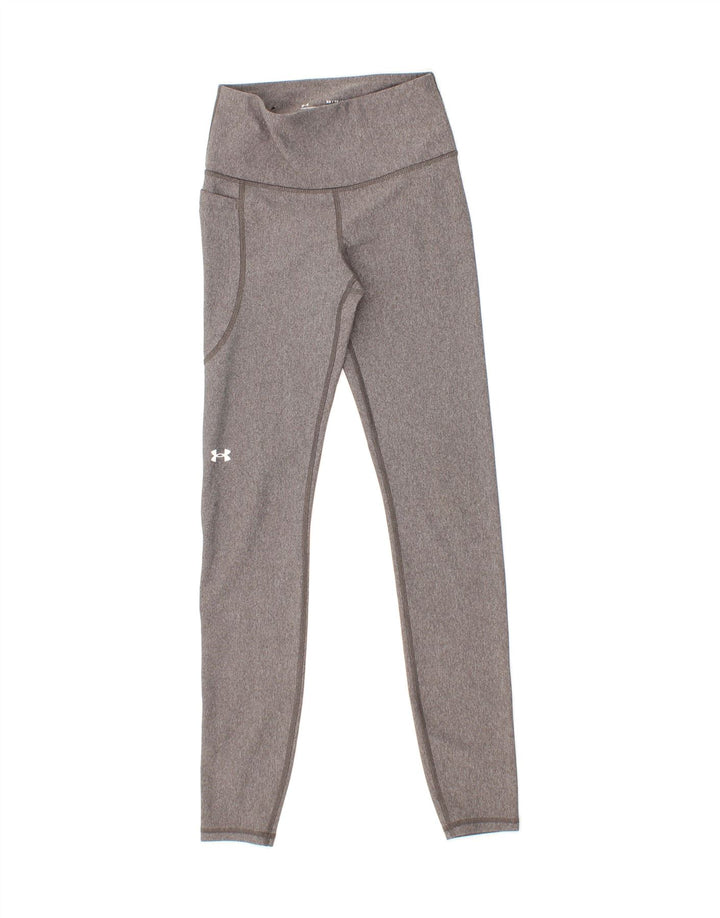 UNDER ARMOUR Womens Leggings UK 4 XS  Grey Polyester Vintage Under Armour and Second-Hand Under Armour from Messina Hembry 