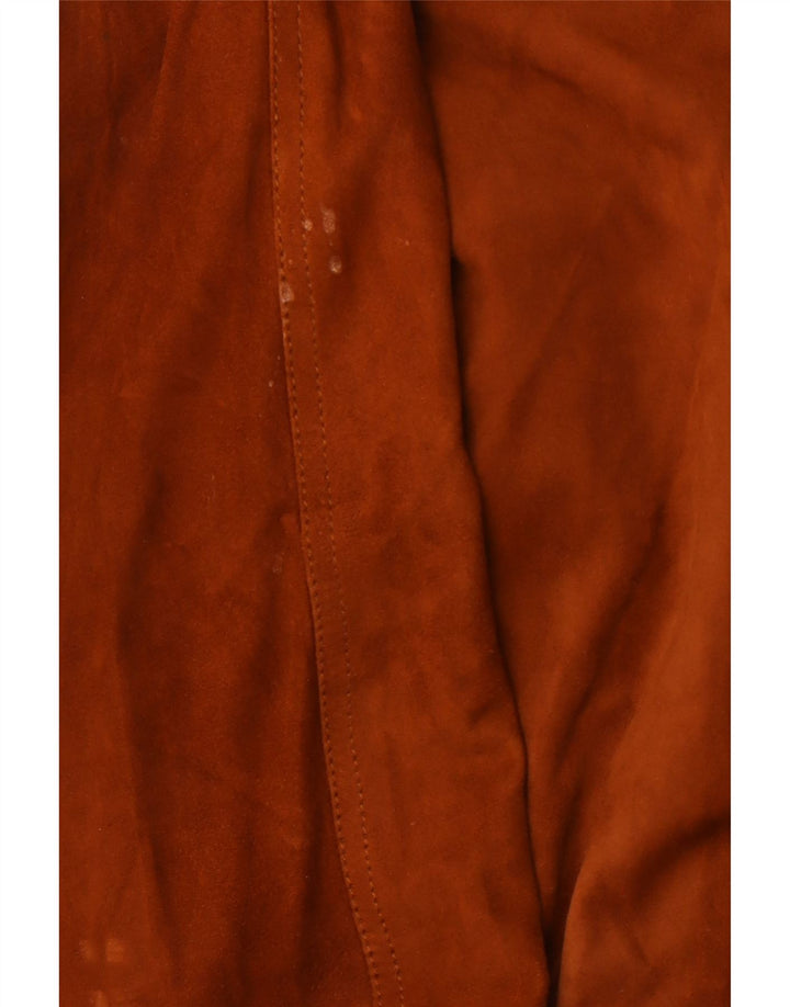 VINTAGE Mens Suede Bomber Jacket IT 52 XL Brown Leather