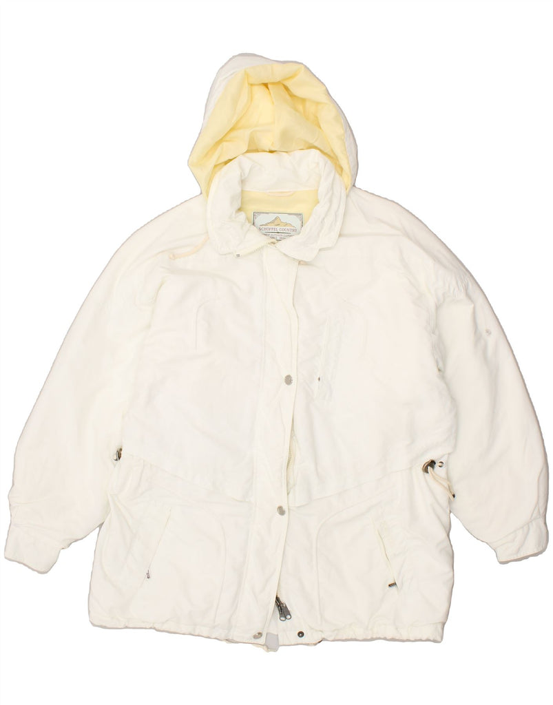 SCHOFFEL Womens Hooded Windbreaker Jacket UK 16 Large White Polyester Vintage Schoffel and Second-Hand Schoffel from Messina Hembry 