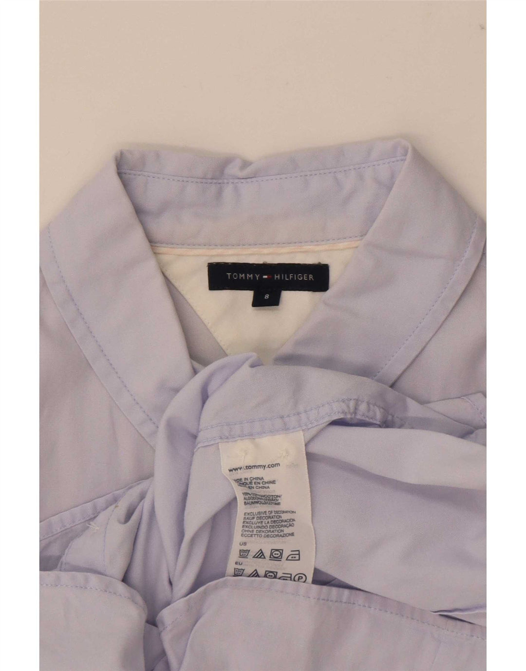 Tommy Hilfiger Womens Shirt US 8 Medium Blue Cotton