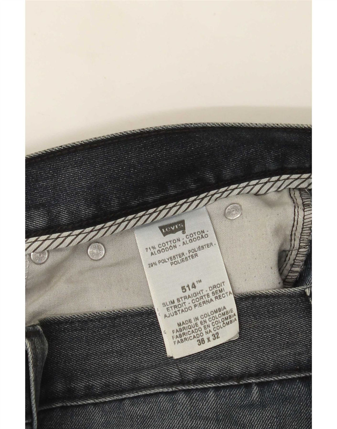 Levi's Mens 514 Straight Jeans W36 L29 Blue Cotton
