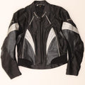 DIFI Mens Leather Racer Jacket IT 52 XL Black Colourblock Vintage Difi and Second-Hand Difi from Messina Hembry 