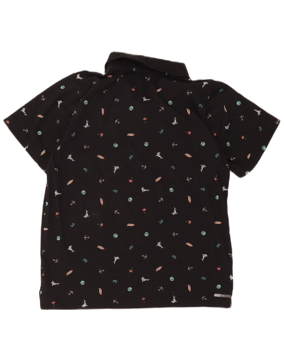 Hurley Boys Dri Fit Abstract Pattern Polo Shirt 13-14 Years XL Black