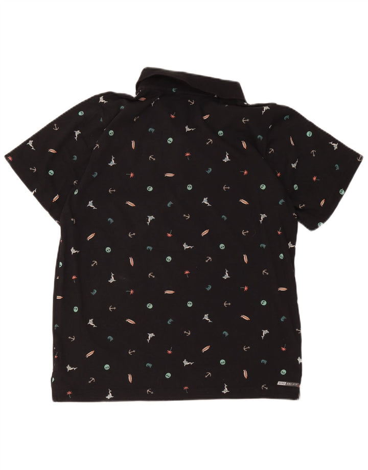 Hurley Boys Dri Fit Abstract Pattern Polo Shirt 13-14 Years XL Black
