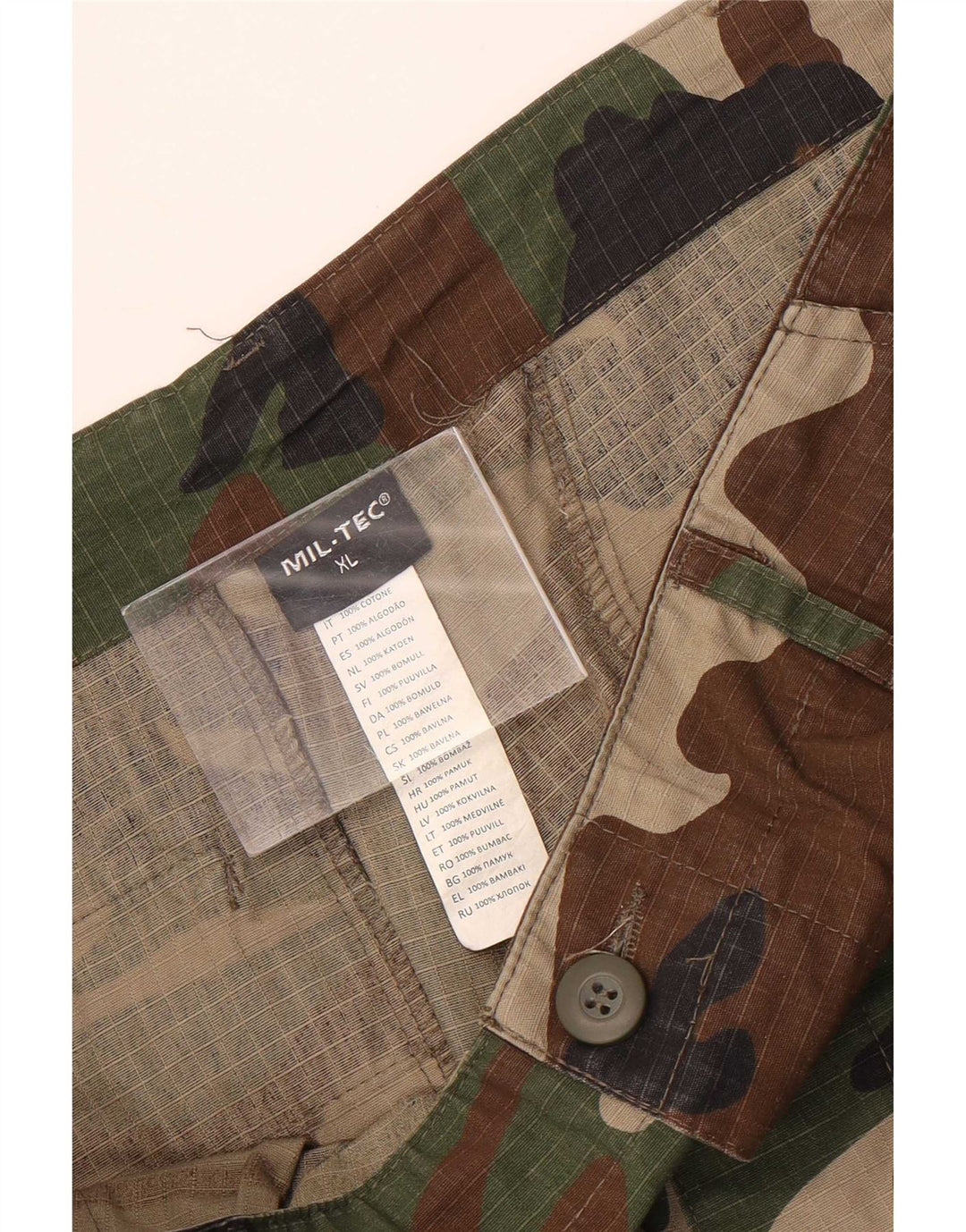 Mil-Tec Mens Cargo Shorts XL W40  Khaki Camouflage Cotton