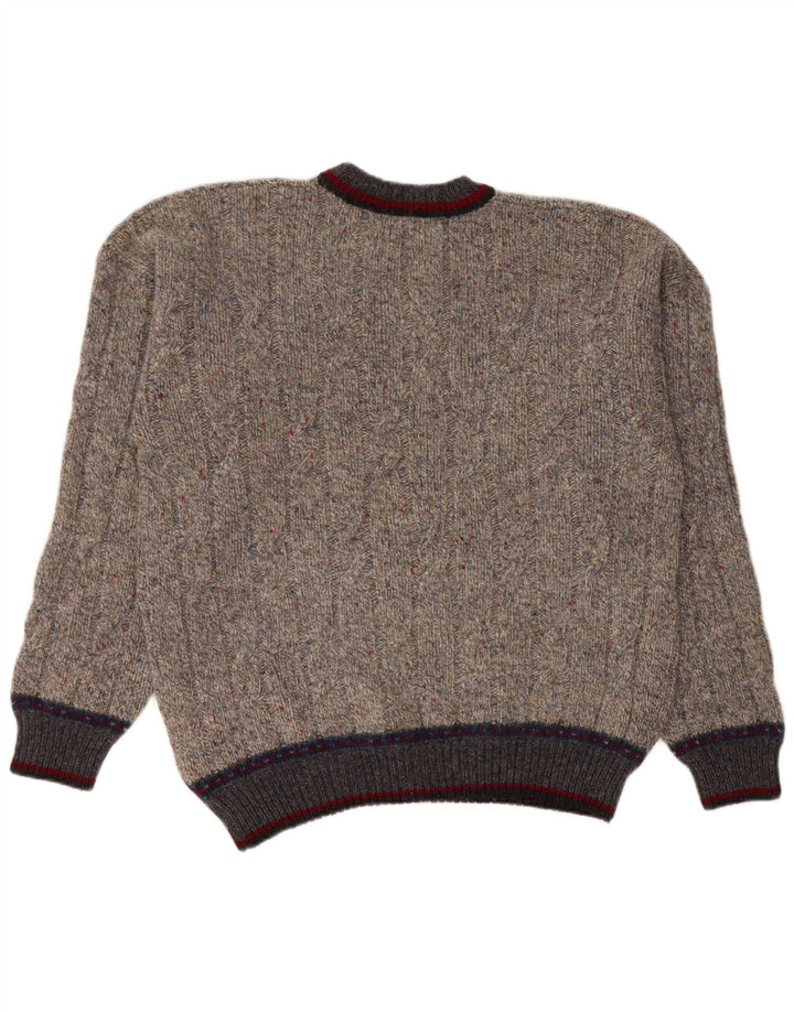 Kappa Mens Crew Neck Jumper Sweater XL Grey Flecked Virgin Wool