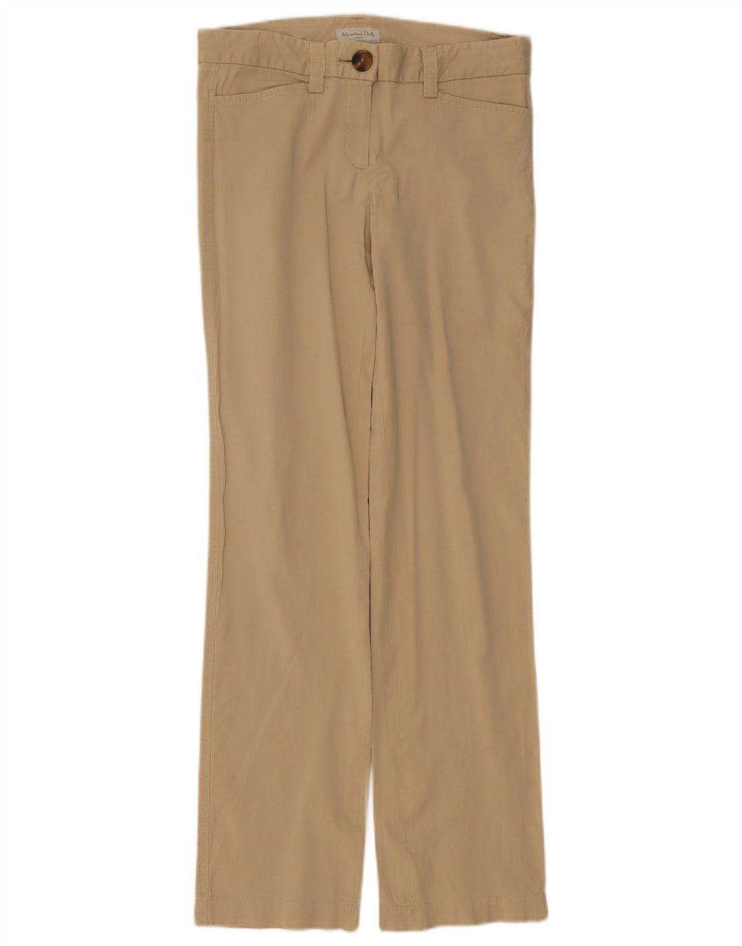 Massimo Dutti Womens Straight Casual Trousers W30 L32 Beige