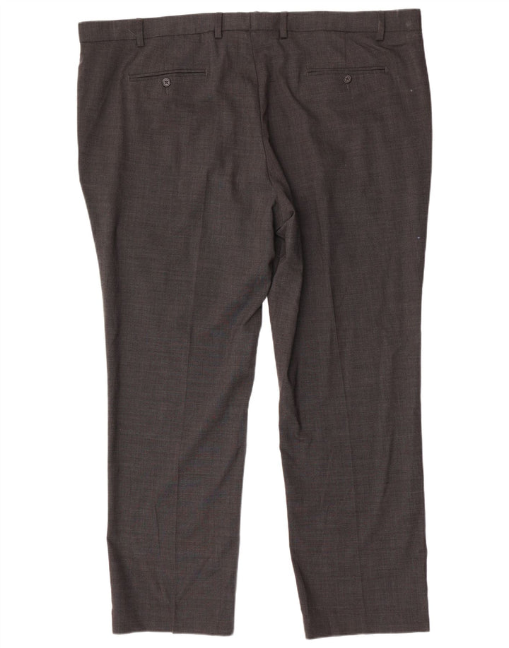 Marks & Spencer Mens Straight Regular Fit Suit Trousers W48 L31 Grey