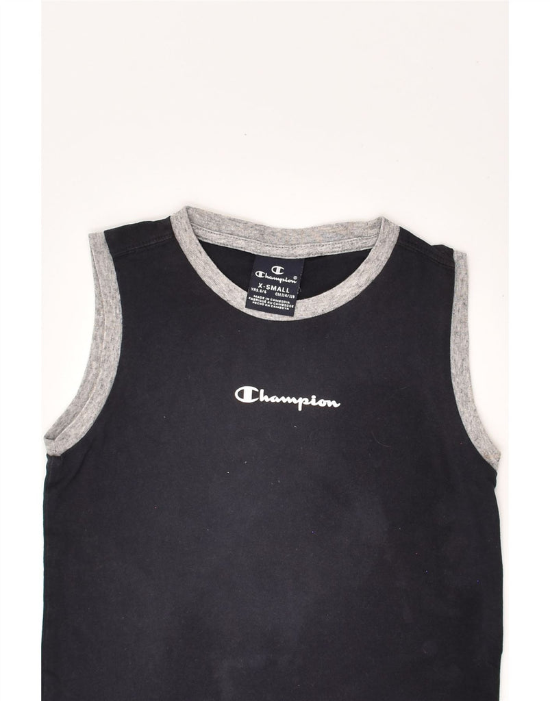 CHAMPION Boys Vest Top 5-6 Years XS Black | Vintage Champion | Thrift | Second-Hand Champion | Used Clothing | Messina Hembry 