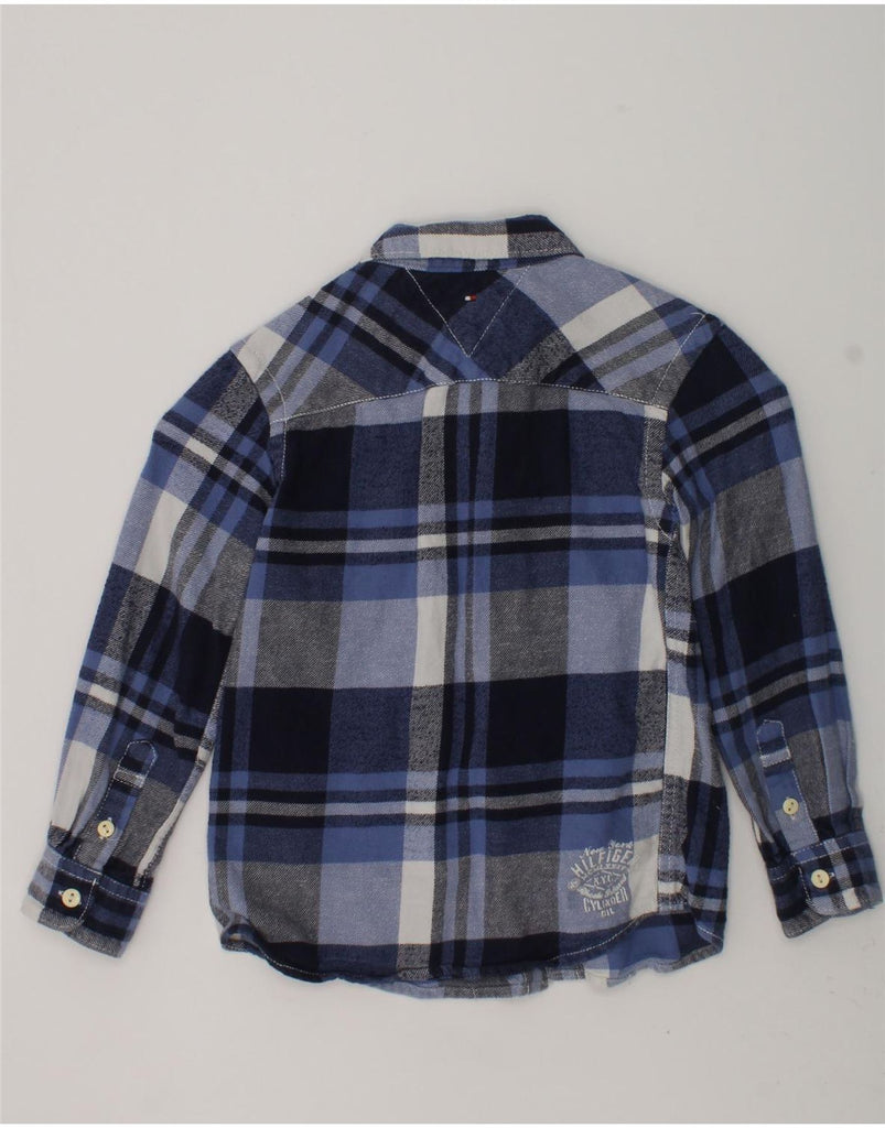 TOMMY HILFIGER Boys Shirt 4-5 Years Navy Blue Check Cotton | Vintage Tommy Hilfiger | Thrift | Second-Hand Tommy Hilfiger | Used Clothing | Messina Hembry 