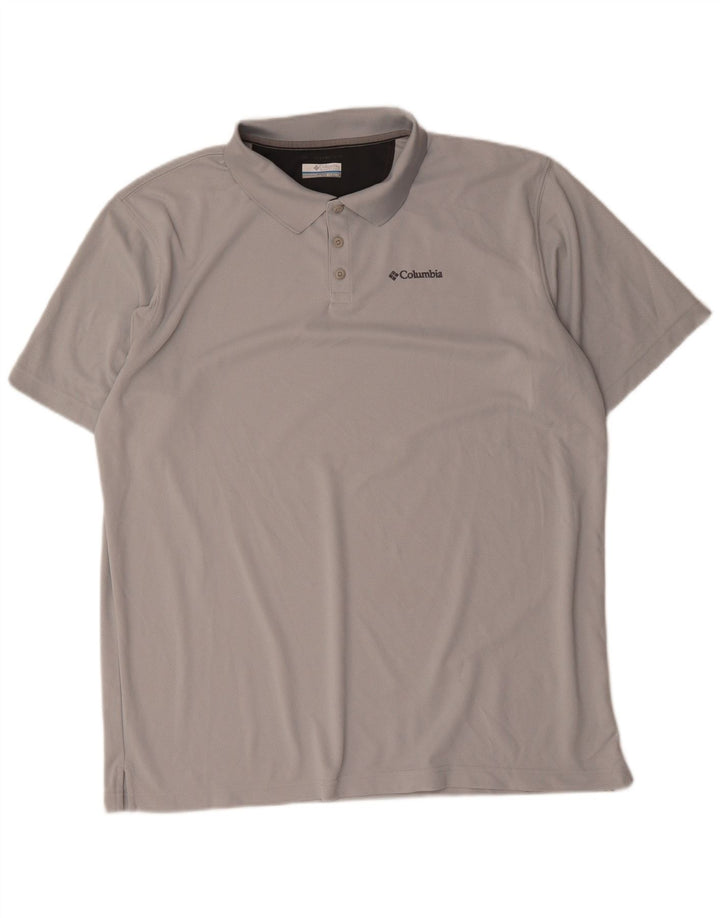 COLUMBIA Mens Big & Tall Polo Shirt XL Grey Polyester