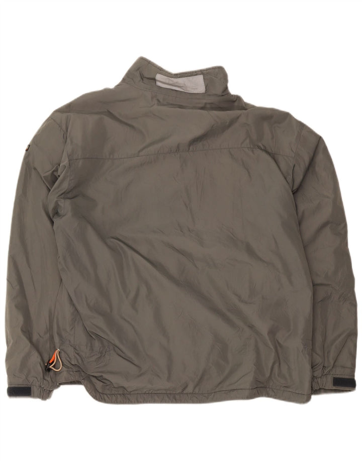 Napapijri Mens Bomber Jacket UK 40 Large Grey Nylon