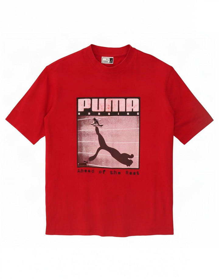 Puma Mens Graphic T-Shirt Top Small Red Cotton