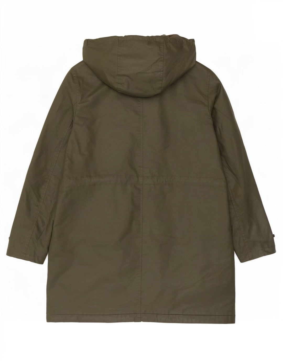 Marks & Spencer Womens Hooded Waxed Cotton Jacket UK 12 Medium Khaki