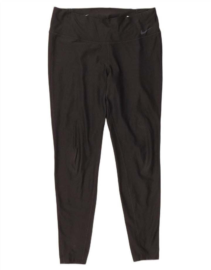 Nike Womens Dri Fit Leggings UK 16 Large Black Polyester