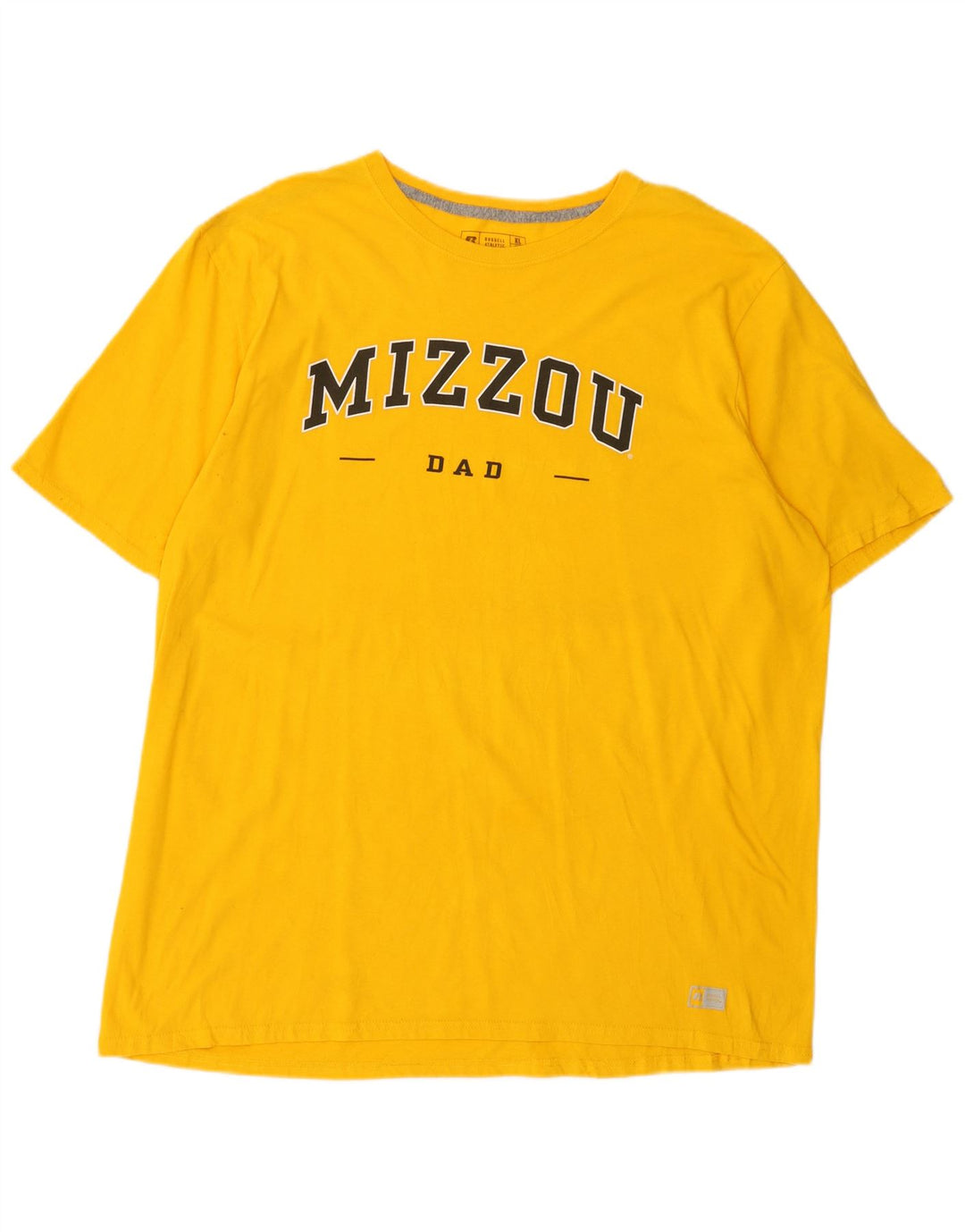Russell Athletic Mens Mizzou Graphic T-Shirt Top XL Yellow