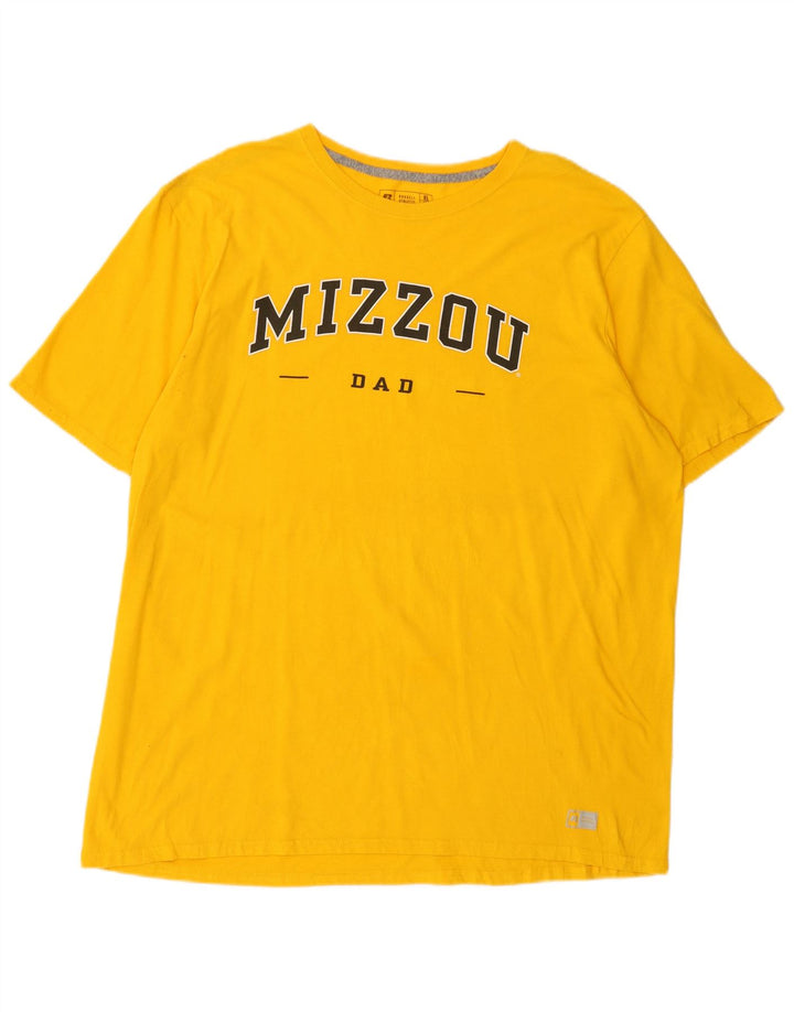 Russell Athletic Mens Mizzou Graphic T-Shirt Top XL Yellow