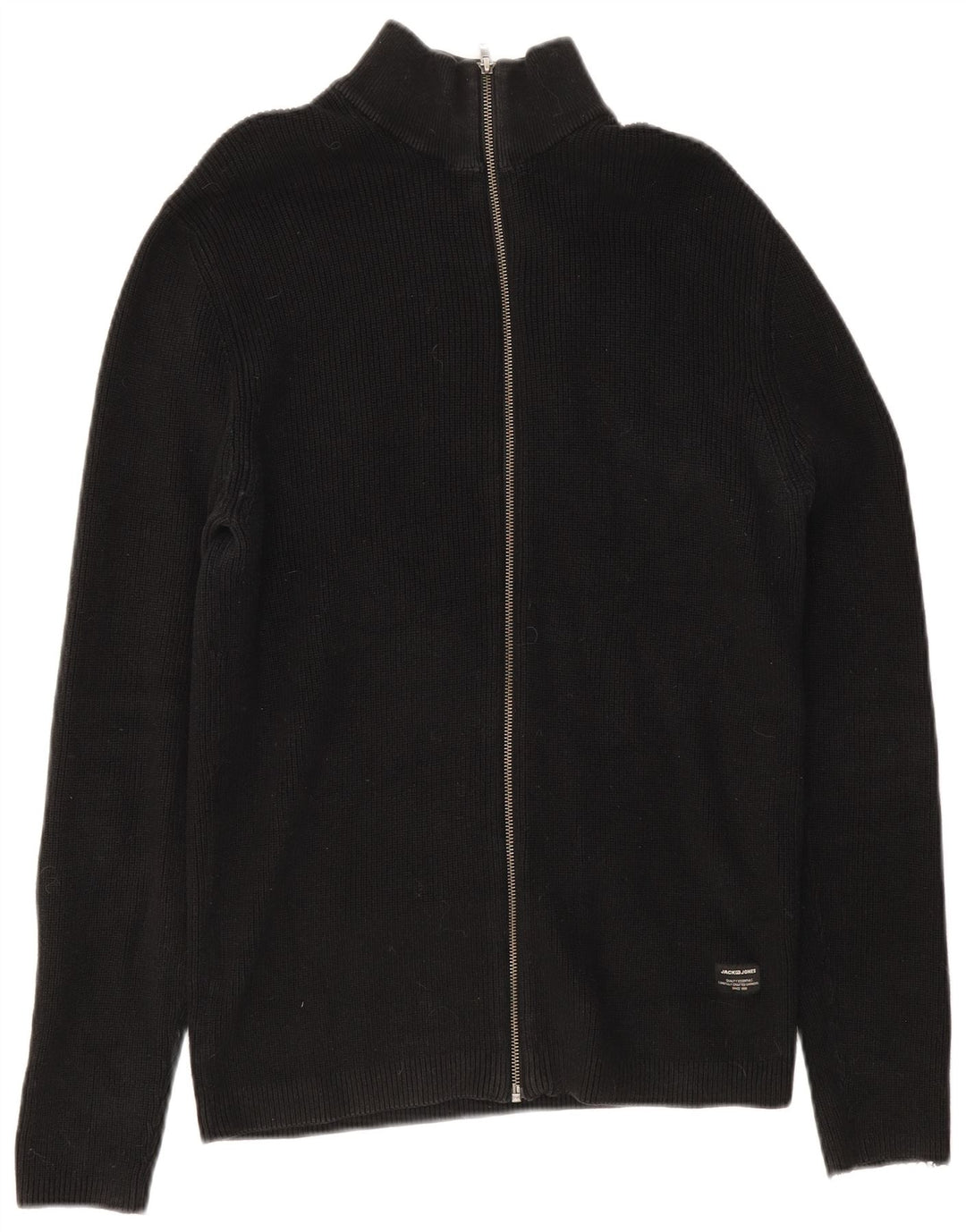 Jack & Jones Mens Cardigan Sweater XL Black Cotton