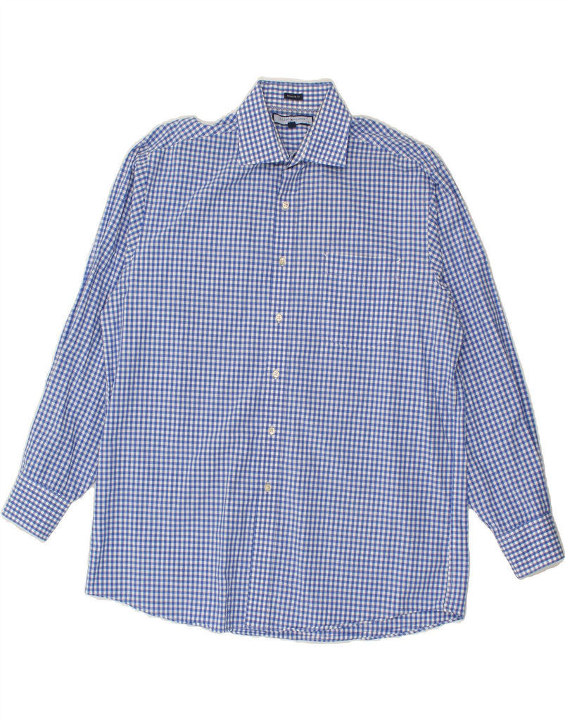 TOMMY HILFIGER Mens Regular Fit Shirt Large Blue Gingham Cotton Vintage Tommy Hilfiger and Second-Hand Tommy Hilfiger from Messina Hembry 