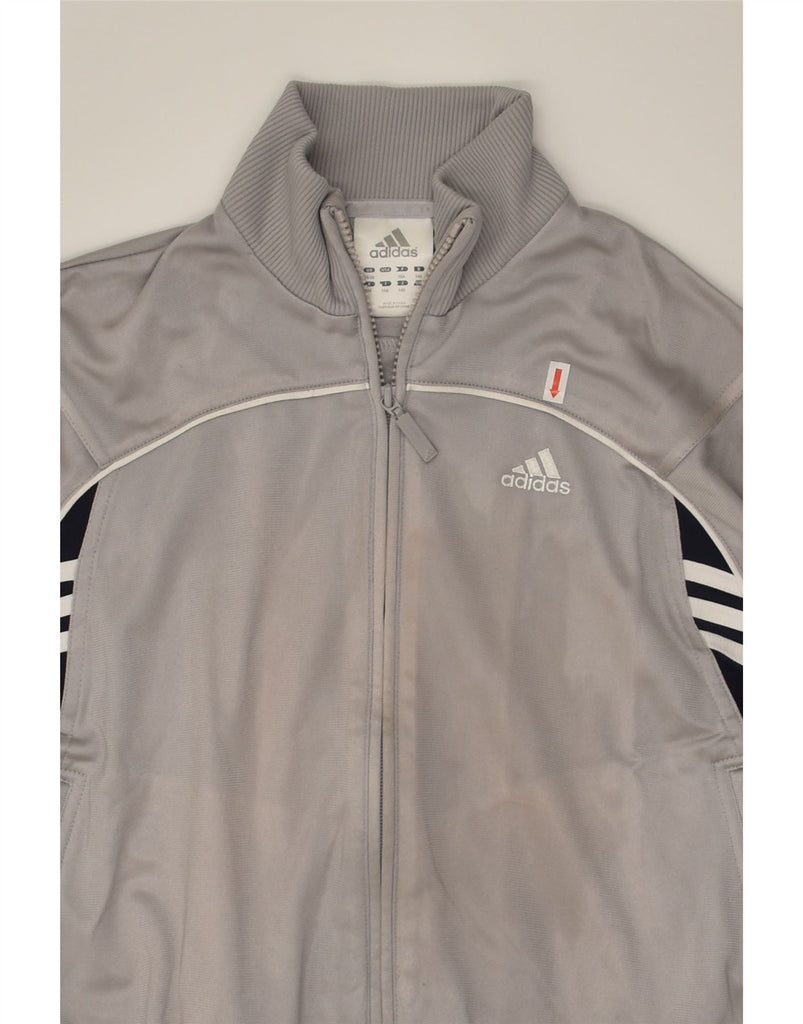 ADIDAS Boys Tracksuit Top Jacket 10-11 Years Grey Colourblock Polyester | Vintage Adidas | Thrift | Second-Hand Adidas | Used Clothing | Messina Hembry 