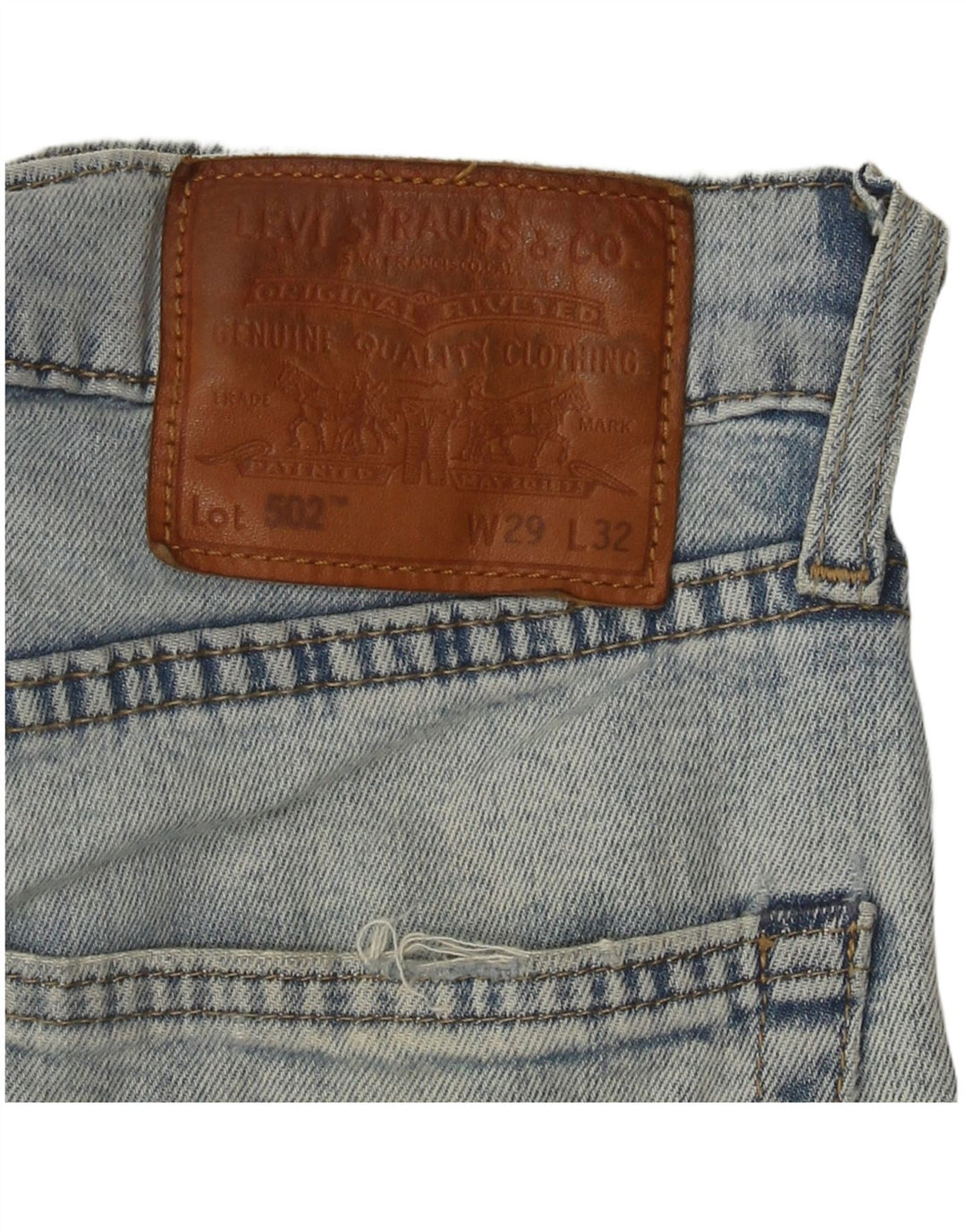 LEVI'S Mens 502 Tapered Jeans W29 L32 Blue Cotton