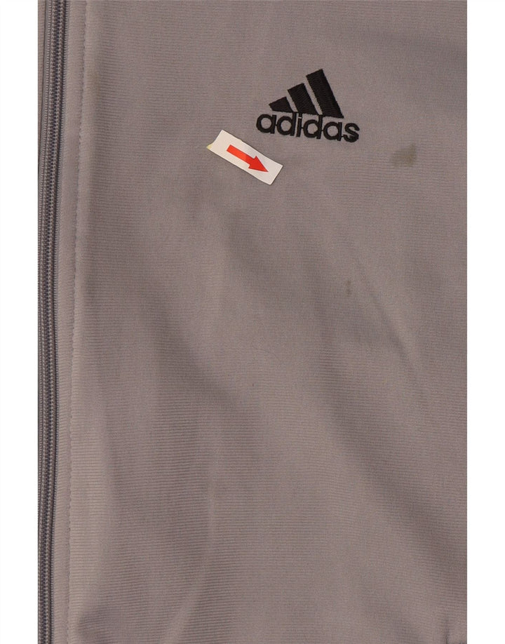 Adidas Mens Tracksuit Top Jacket Large Grey Polyester